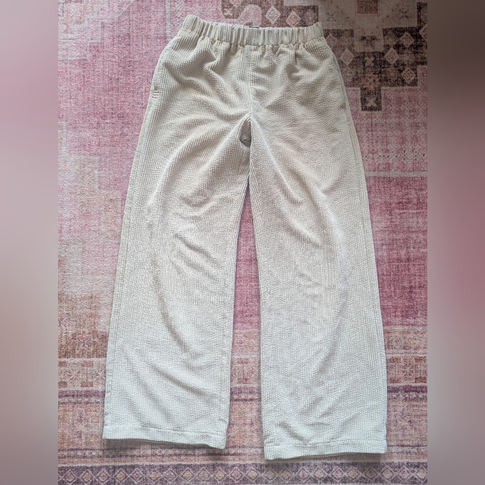 BDG Cream Textured Trousers